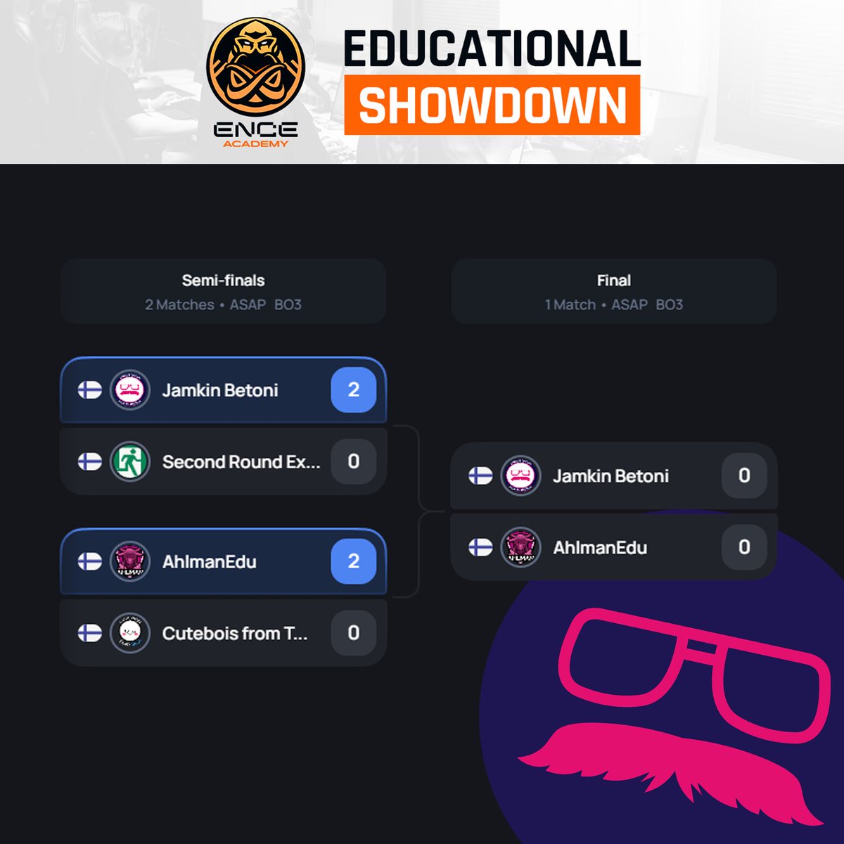 JamkGamePit's tweet photo. Jamkin Betoni taistelee turnausvoitosta @ENCE Educational Showdownin finaalissa! 🔥🔥🔥

Peli striimataan ENCEN twitchissä keskiviikkona 🎥

#jamkgamepit #esportsfi #educationalshowdown #csgofi https://t.co/hVNWf7cblJ