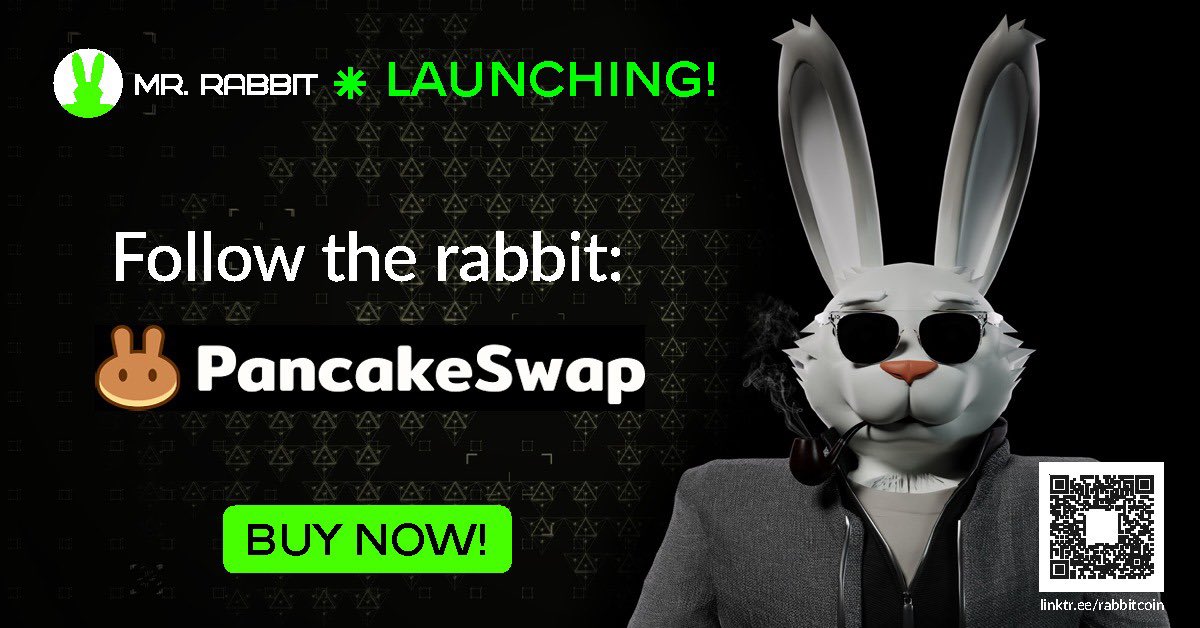 MRABBITOfficial's tweet photo. MR RABBIT IS OFFICIALLY LISTED ON PANCAKESWAP V3  🚀🚀🚀

🔥🔥🔥$MRABBIT is on fire 🔥🔥🔥
1000x GEM 

Follow the rabbit and make your fortune! 💰

Buy Now: https://t.co/dQRqrBM8lk

#newlistings #mrabbit #Pancakeswapv3 https://t.co/uyFZnR9JOj