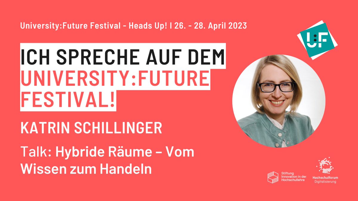 Lieber #TwitterCampus, gemeinsam mit @Guiditta von der @HAW_Hamburg halte ich am 26.4. um 15h einen Vortrag beim #UFFestival zu hybriden Räumen.

festival.hfd.digital/de/sessions-20…

Wir haben 30 min. Zeit - was reizt Euch besonders?