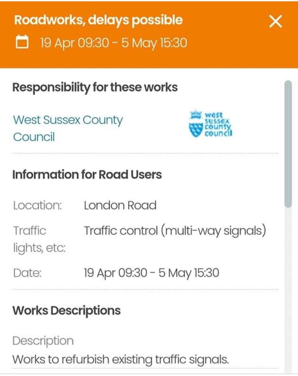 London Rd traffic signalling refurbishment (Garland/Maypole Rd set) 19th April to 5th May. Temporary lights in place.