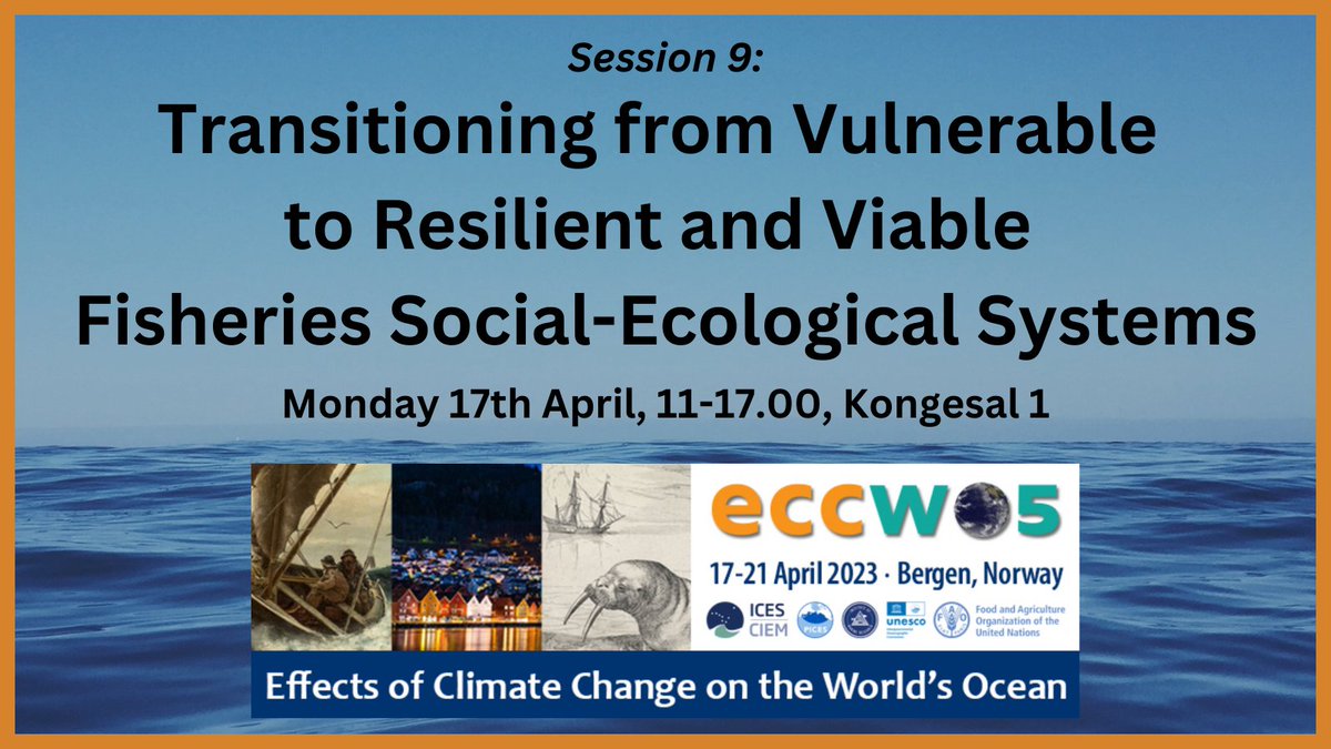 *TODAY* So excited for all of the talks in this session today at #ECCWO5: Transitioning from Vulnerable to Resilient and Viable Fisheries Social-Ecological Systems. Tell your friends, come along & learn about all of the great social-ecological systems work being done!