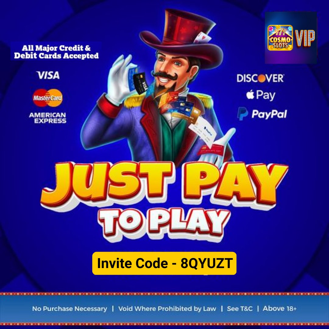 orionstarsgames's tweet image. 💸 CosmoSlotsVIP 💸 
We have now introduced the fastest and the most convenient payment options to add instant gaming credit to your CosmoSlots account 🚀 💳
We now accept 💳ALL MAJOR CARDS 💳 
Invite Code: INVITE CODE: 8QYUZT
Sign Up Now: cosmoslotsvip.com/sign-up/
#Cosmoslotsvip