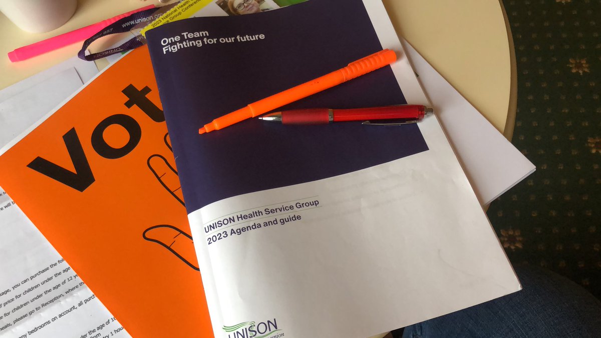#uhealth23 Day 1 of conference. Up at 6am. Representation form completed. Fringe meetings decided. Motions looked at for today done just in time for breakfast!