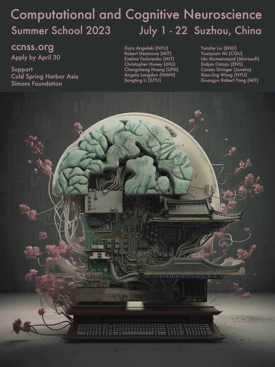 bendfulcher's tweet photo. The Computational and Cognitive Neuroscience Summer School (Suzhou, China) is open to applications! A beautiful city, and some amazing speakers.
https://t.co/xqpQ8qa55p https://t.co/b0Gy1TLdnG