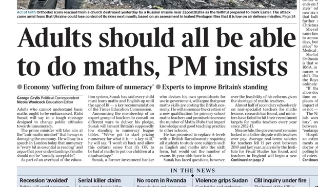 Breaking: “Adults should be able to do maths” says man who squandered 11 billion pounds of loans interest using taxpayers money.