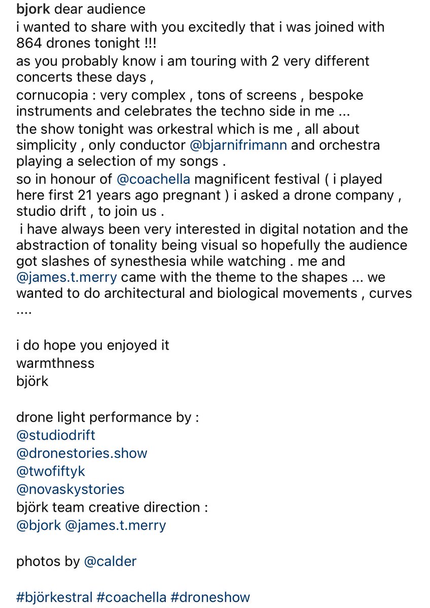 AdibHidayat's tweet photo. . @bjork, Orchestra, Drones &amp; @coachella 2023 https://t.co/mtVnkgAJ4K