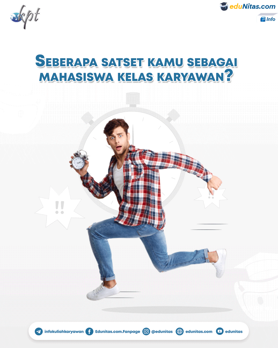 edunitas's tweet photo. Kita akan test kecil yuk seberapa kamu sebagai karyawan yang 'Sat Set' :D

#satset #kuliahkaryawan #kelaskaryawan #edunitas https://t.co/oK4RCLXPRU