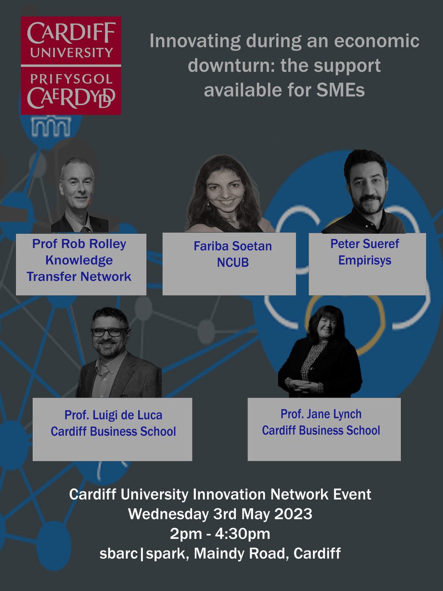 📣Meet our amazing speakers who will each provide insight &amp; expertise on ‘Innovating during an economic downturn: the support available for SMEs’ on 3rd May. For full agenda &amp; to register: bit.ly/3L355VY
<a href="/NCUBtweets/">National Centre for Universities and Business</a> <a href="/cardiffbusiness/">Cardiff Business School</a> @empirisys
@ktn_ktp