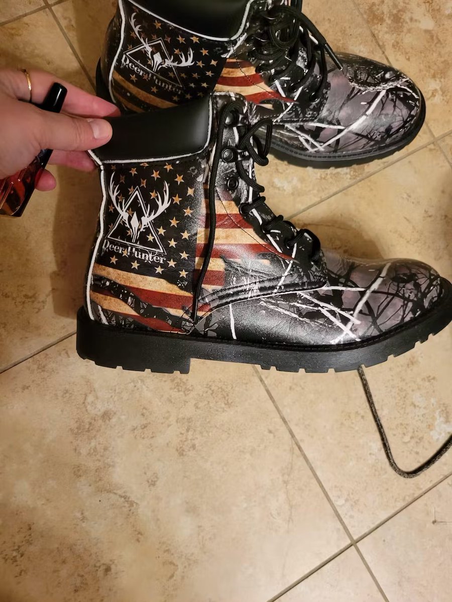 unitrophy's tweet photo. Bought as a Christmas gift for my Love
-Angela Segars-
"My husband loved them. We thought the boots were the mess canvas but they are actually all leather. Also we thought the Name was on the side of boot but actually on the tongue of the boot. We were impressed with the quality" https://t.co/lIUOUgUP7N