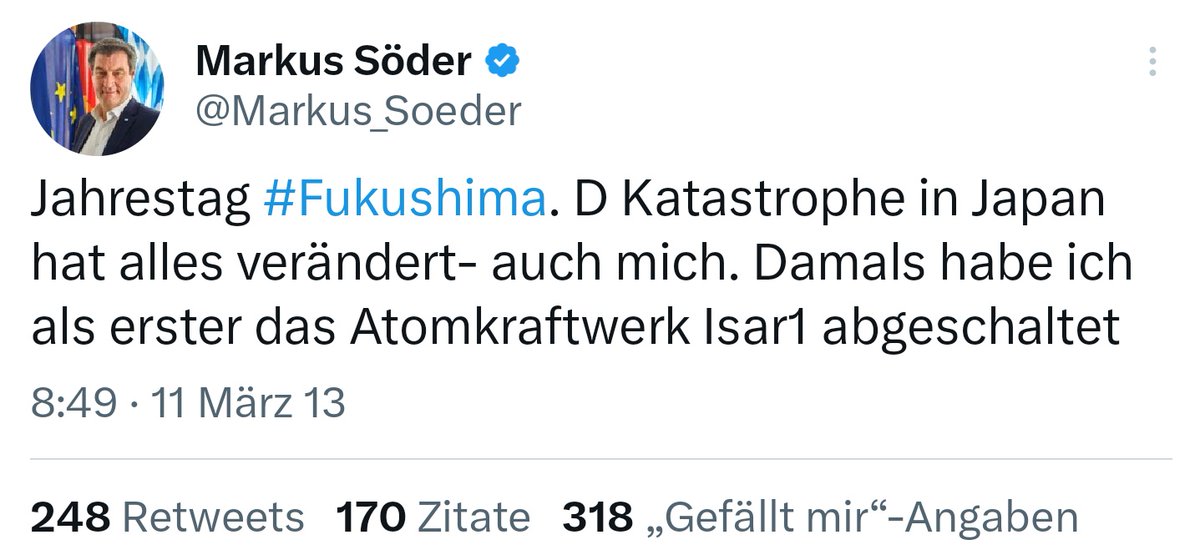 besserossi's tweet photo. Schlecht gealtert ... #Atomausstieg #Söder https://t.co/ZhbxzSeKou