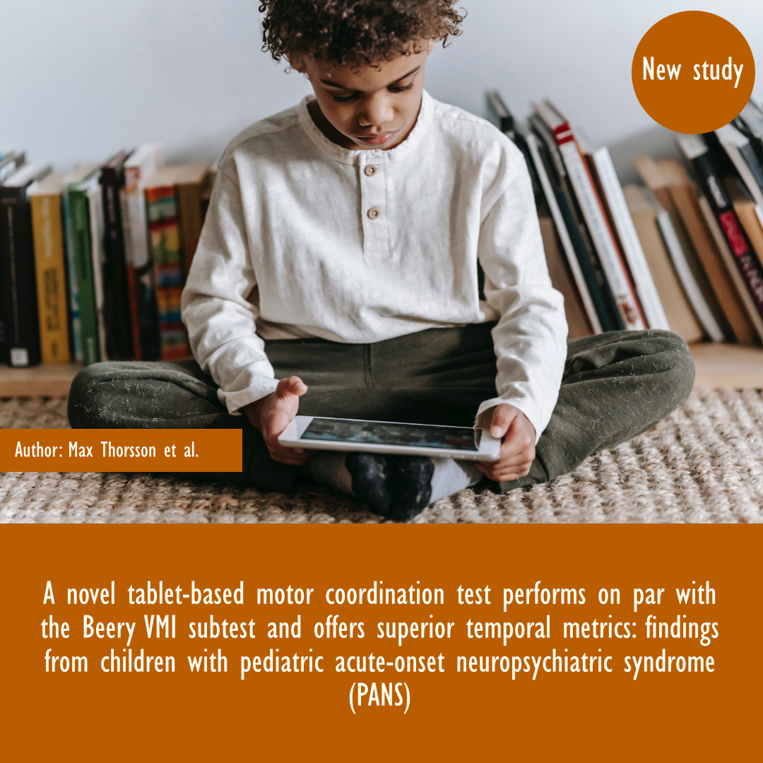 GillbergCentre's tweet image. Highly interesting paper and results from Max Thorsson et al. on a novel tablet-based motor coordination test which performs on par with the Beery VMI subtest and offers superior temporal metrics shorturl.at/aktMQ
#motorcontrol #pans #tabletcomputers #ADHD #autism