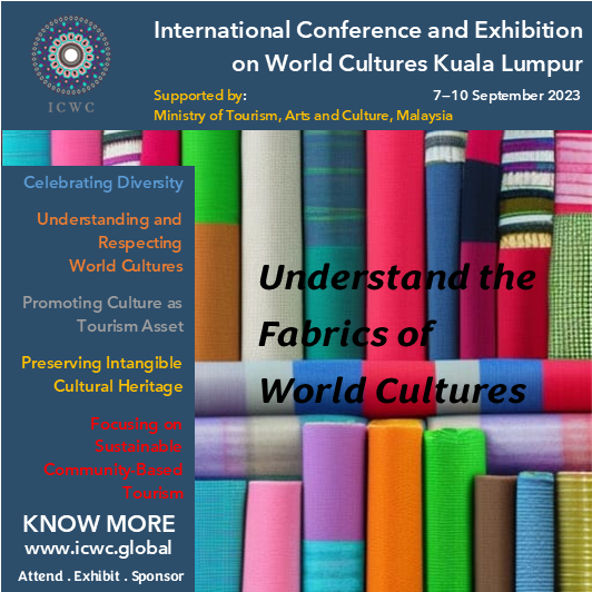 Many international speakers will be attending ICWC 2023 Kuala Lumpur!

Sharing their experiences and insight on World Cultures. 

Don't miss the chance! icwc.global