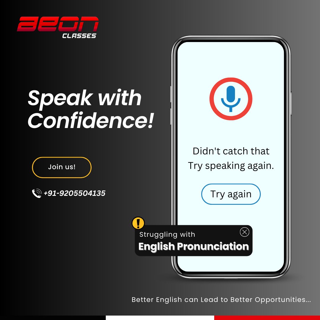 Aeon Classes presents #SpeakWithConfidence, a 4 months English Speaking Course to set you on the right path to conversing confidently in 'English'.