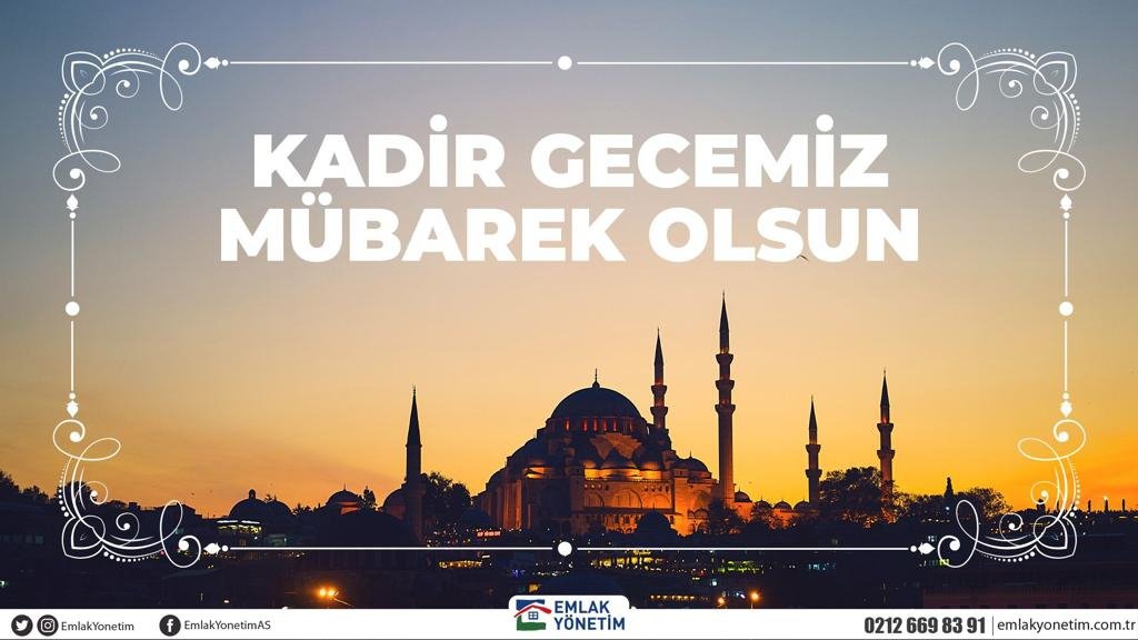 EmlakYonetim's tweet photo. Kitabımız Kur'an-ı Kerim'in nazil olduğu, Rabbimizin bin aydan daha hayırlı olduğunu müjdelediği Kadir Gecemiz mübarek olsun. #KadirGecesi https://t.co/7BU5GBhrkO