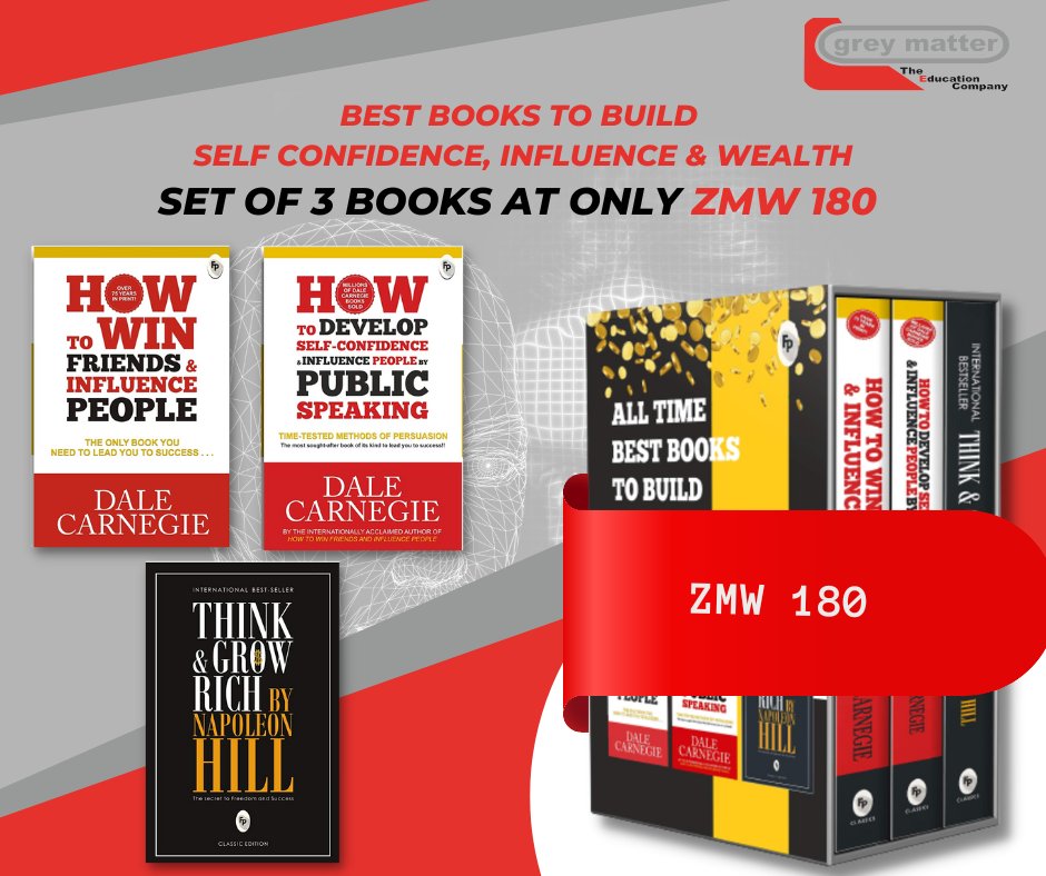 GreyMatterZM's tweet photo. This is a collection of self-help guides that have sold millions of copies worldwide and continue to help people manifest riches, make friends and maintain relationships with ease, speak eloquently, and boost their self-confidence.
#selfconfidence #influencepeople #growrich https://t.co/B061O1uoQI