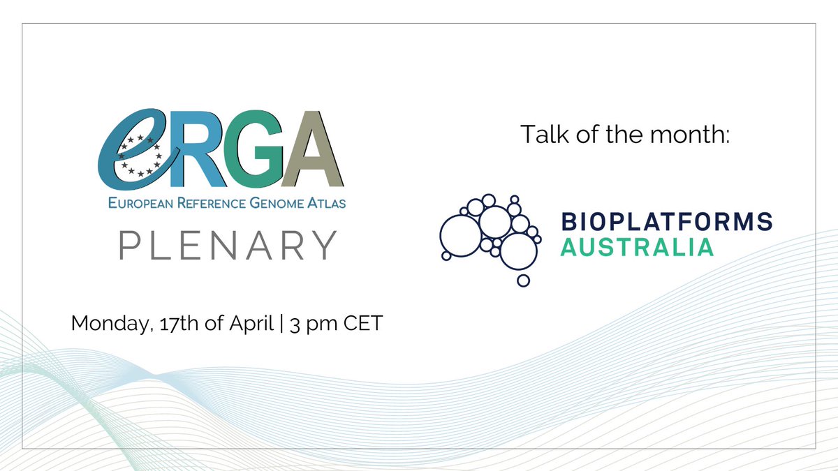 erga_biodiv's tweet image. Don't miss the ERGA #plenary today for our monthly committee updates and a talk by @DrSMazard from @BioplatformsAus on how they are developing an omics data infrastructure 🇦🇺
Follow the thread for more details 👇
#DataInfrastructure #Omics #Australia
@BioGenEurope @EBPgenome