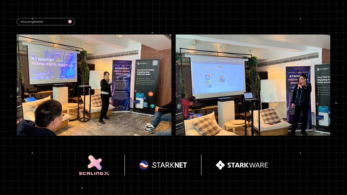 Scaling_X's tweet photo. #ScalingXatHK

What a fantastic turnout at the @StarkWareLtd @Starknet HK Meet-Up Event 🇭🇰

Big thanks to our speaker of the day @cryptoleek for the insightful sharing on the diverse ecosystem of #StarkNet and @Cairolang ✨

Stay tuned for more events to come! https://t.co/2ZrH2MJT6d