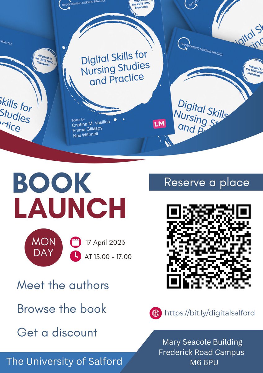 Dr Cristina Vasilica (@cristinavas) on Twitter photo Hope you can join us today <a href="/UoS_HealthSoc/">UoS Health & Society</a> anytime between 3-5 pm for an informal event to meet the authors, discuss all things #digital #skills & get a book discount #DigiNurse Designed for #nursing studies & practice, the book has relevance to other health professions Hope you can join us today <a href="/UoS_HealthSoc/">UoS Health & Society</a> anytime between 3-5 pm for an informal event to meet the authors, discuss all things #digital #skills & get a book discount #DigiNurse Designed for #nursing studies & practice, the book has relevance to other health professions