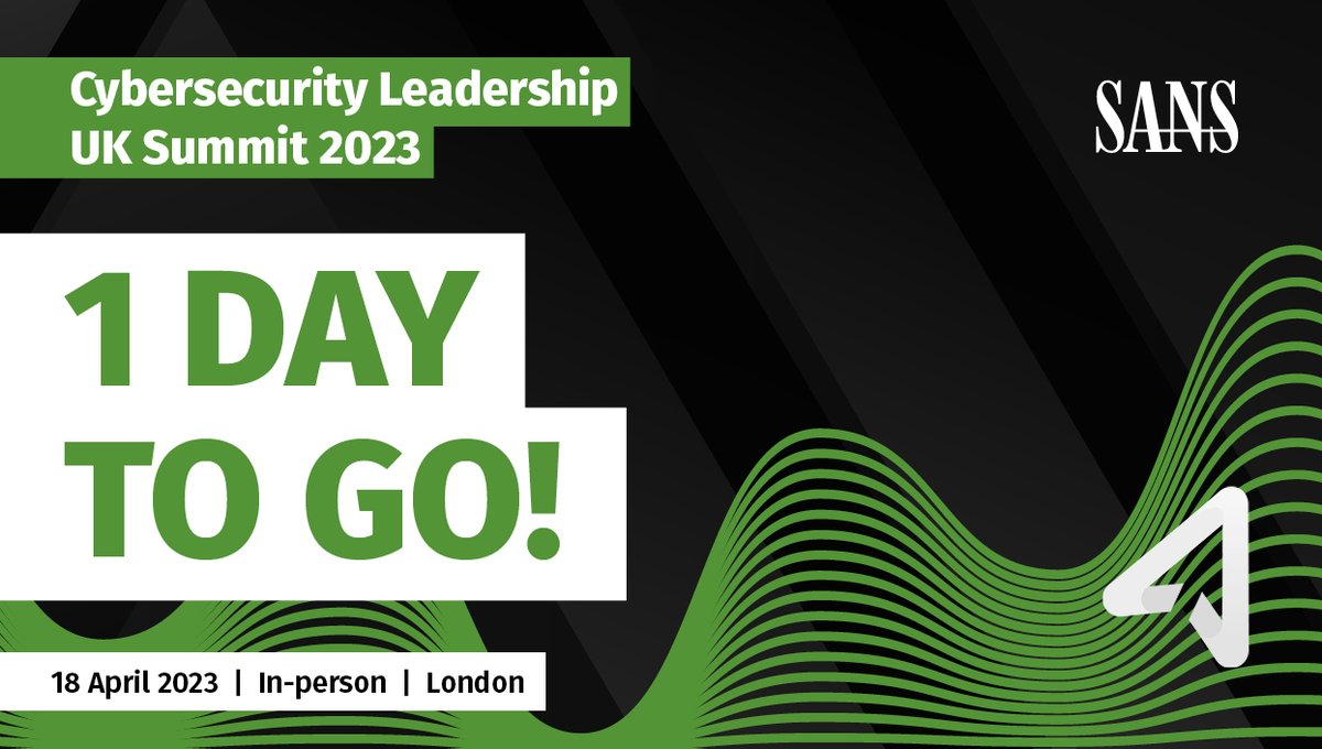 #ICSEurope23 summit kicks off tomorrow!

We’re excited to welcome cybersecurity leaders from across the UK to join
us in London. 

If you’re joining us, be sure to follow the conversation using 
#SecLeadershipUK

View Agenda: sans.org/cyber-security…