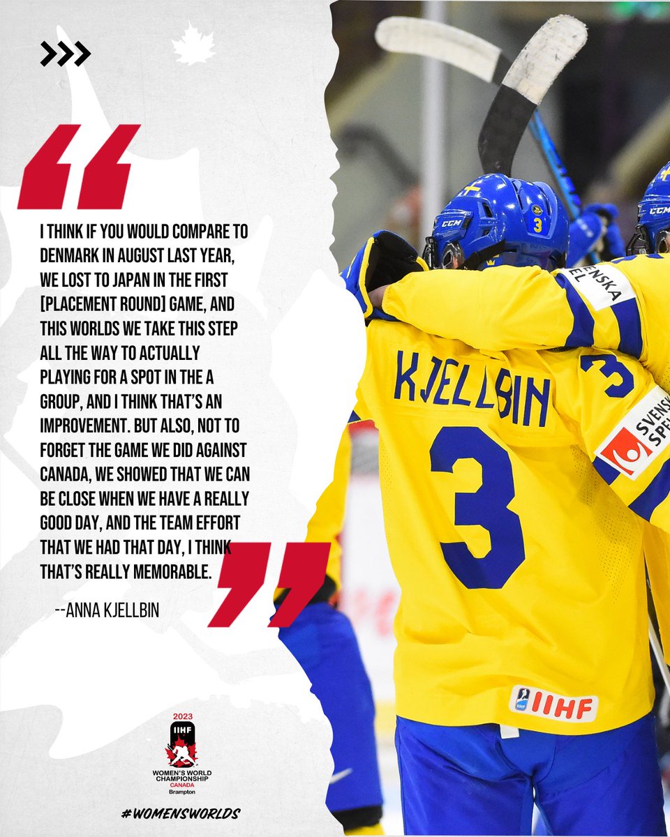 IIHFHockey's tweet image. Anna Kjellbin on her team's progress this tournament and how their effort is a big step for this Swedish team. 
#WomensWorlds
#CANUSA
@Trekronorse