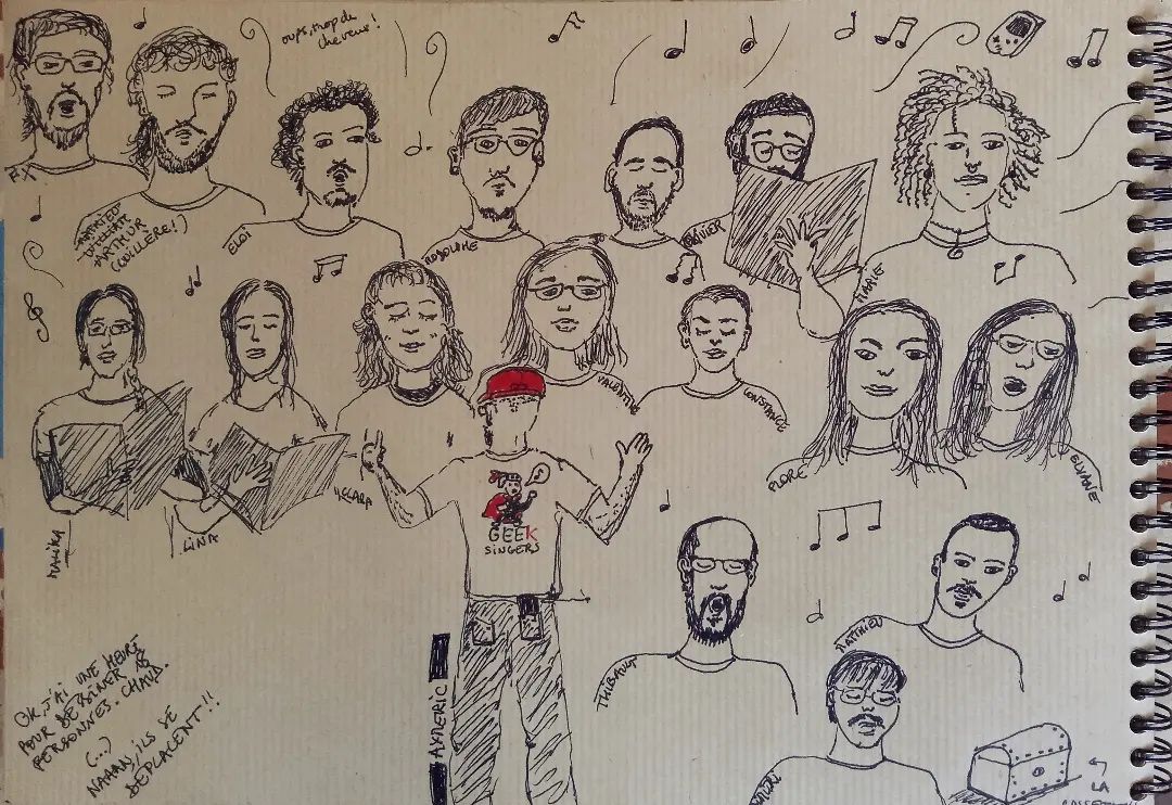 Ah quel concert! 
Nous remercions la bibliothèque Benoite Groult de nous avoir si bien accueillis, le public nombreux et la talentueuse <a href="/GoBirmanie/">Laura Talias Arts</a> pour ce dessin croqué lors du concert. 
(insta: laura_talias_arts)