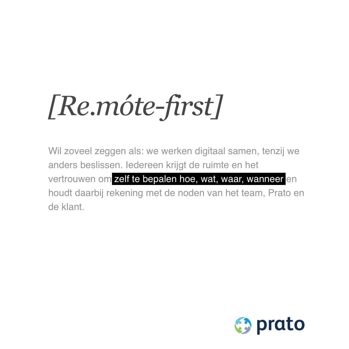 PratoHR's tweet photo. We zijn overgeschakeld naar een remote-first company maar iedereen krijgt de ruimte om de juiste balans te vinden tussen thuiswerken of op kantoor 💻🙌

#PratoBoek 📖👉 https://t.co/vCCa8NBazf #LifeAtPrato #Cultuur #RemoteFirst https://t.co/Ci3dVN73mN
