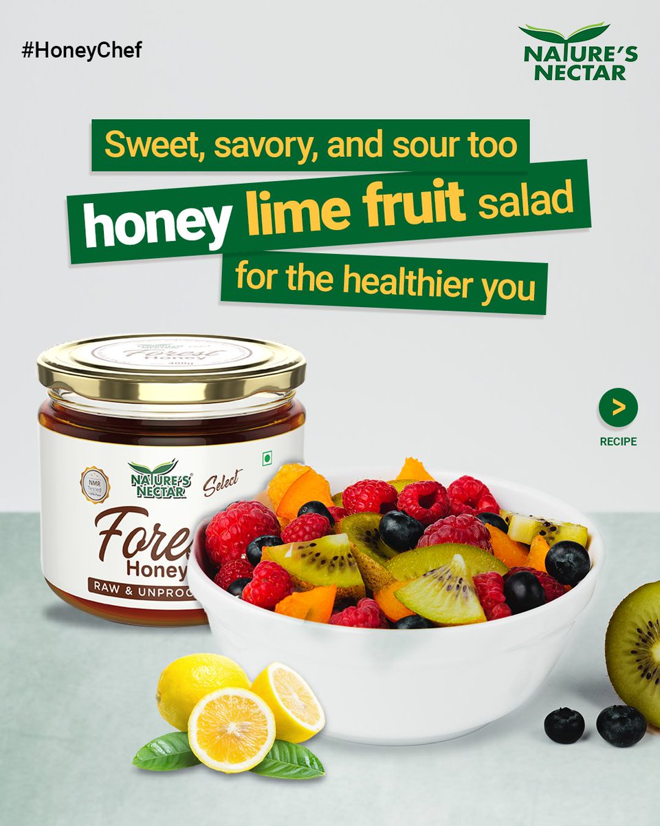 NaturesNectarIN's tweet photo. Start your day on a sweet note with the refreshing #HoneyLime #FruitSalad 🍓🍍🍉🤤👌🏻
(Swipe to see the recipe)

#HoneyChef
#NaturesNectar
#fruitsaladrecipe
#fruitrecipes
#saladrecipe
#healthyrecipes
#fruitsalads
#salads
#saladrecipes
#healthyfood
#fastrecipes https://t.co/DeCQFyyGej