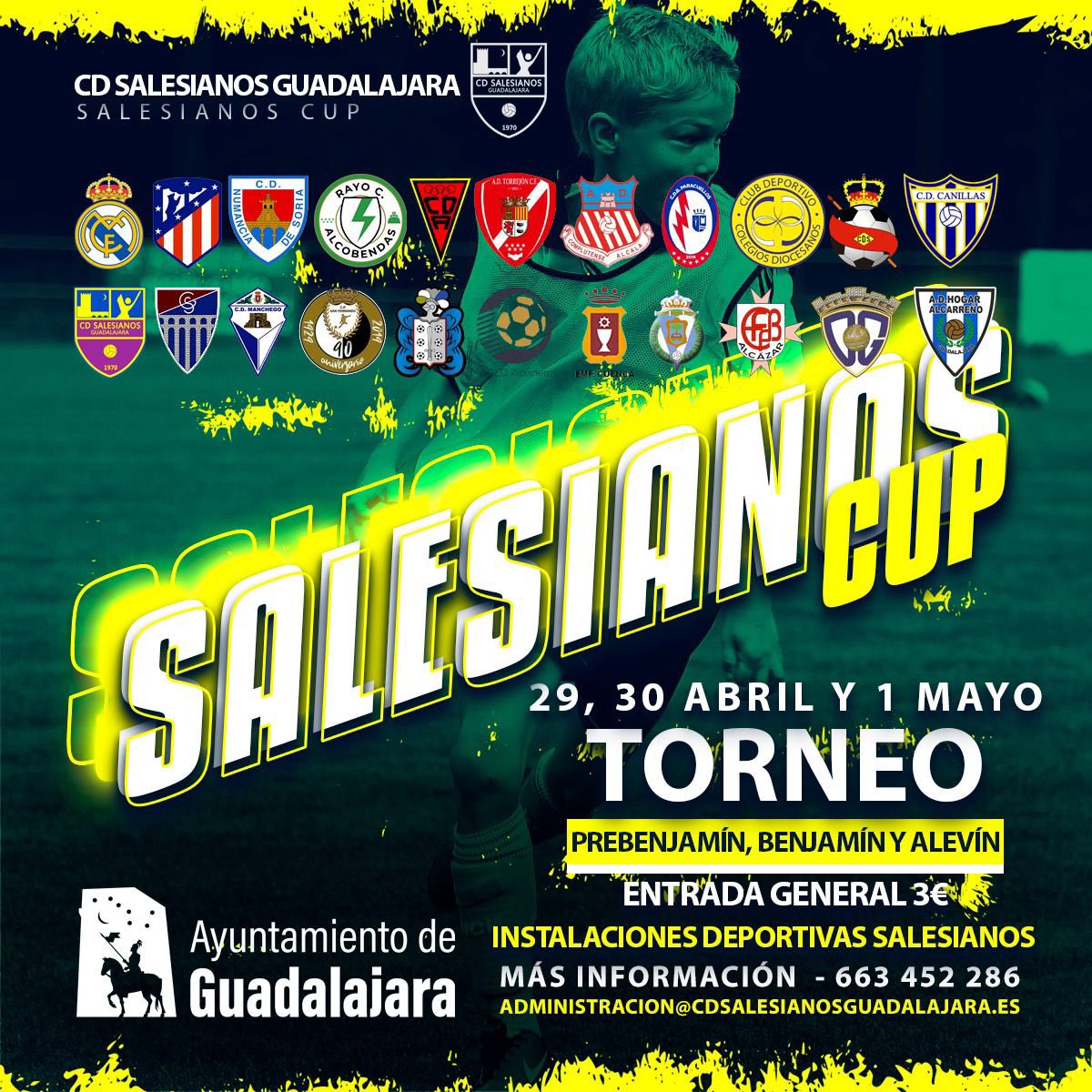 💣🚨 ¡Llega la Salesianos Cup!

⚽️ Bienvenidos al Torneo 2023, donde equipos prebenjamines, benjamines y alevines de todo el país se reúnen para disfrutar del fútbol y competir por la copa de campeones. 👇🏻