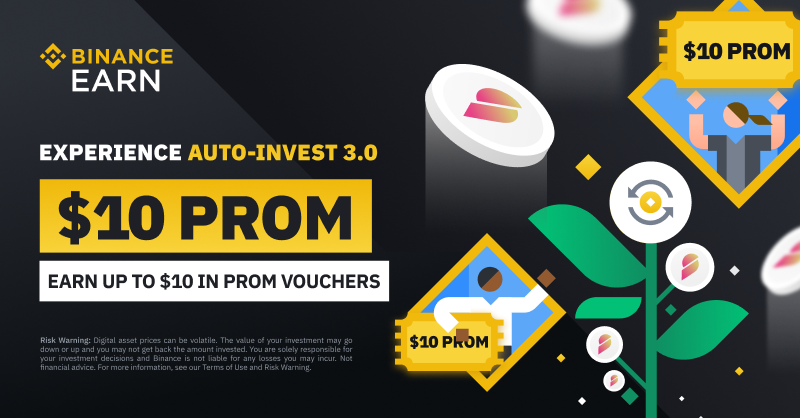 binance's tweet photo. Get involved in our latest #Binance Auto-Invest giveaway for an opportunity to win up to $10 in $PROM Token Vouchers!

Start here 👇