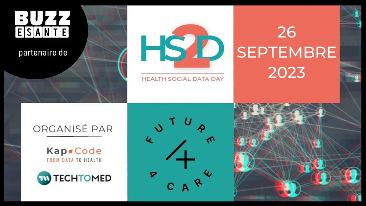 Buzzesante's tweet image. 📅 [Save the date] Health Social Data Day @HS2D_ : nouvel événement consacré aux données de santé issues des médias sociaux, organisé par @Kap_Code  et @TechToMed le 26 septembre 

@Buzzesante est partenaire de l&apos;événement 

👉 wp.me/p5IwR7-5hX

#HS2D #hcsmeufr #datahealth