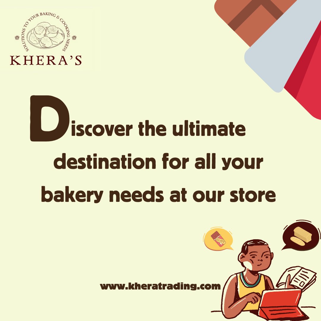 Where  quality meets variety. From fresh ingredients to essential baking  tools, we have everything you need to create sweet sensations and savory  delights. Step into our world of baking and unlock a world of endless  possibilities #BakeryEssentials #BakeLikeAPro #BakerySupplies