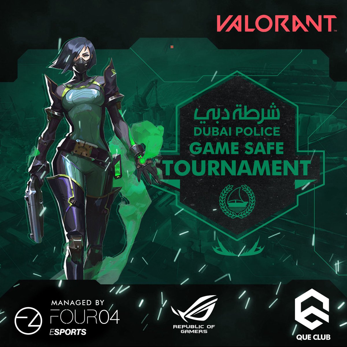 Four04Esports's tweet photo. Four04 Esports is proud to present The Dubai Police Game Safe Tournament! Register with the link in the bio! 

Date: 22nd April 2023
Location: Que Club, Oud Metha
Game: Valorant 

#ValorantTournament https://t.co/GTi2HwkW23
