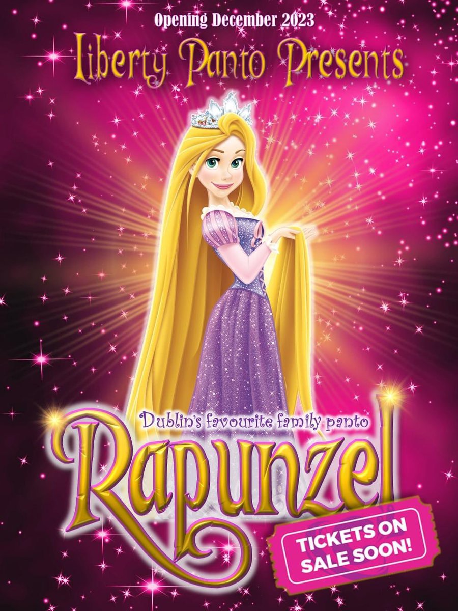 Rapunzel Tickets On Sale Soon! Dublin’s Traditional Family Panto is back this December at Liberty Hall, and it’s even bigger! @LibertyPanto keep watching for details🤗