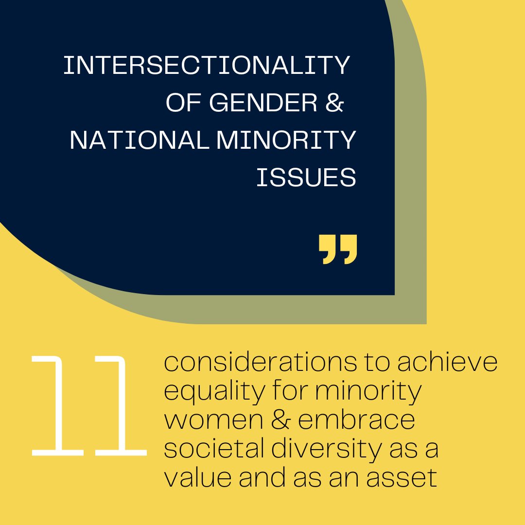 A perspective on intersectionality of gender and national minority issues is yet to be fully enacted in State policies, practices and institutions. The office of @OSCEHCNM and @OSCE Gender Issues Programme commissioned research into this.

Here are 11 takeaways #WINGenderEquality