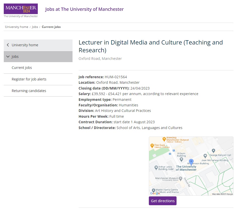 Łukasz Szulc (@lukaszszulc) on Twitter photo One week left to apply! Come work with me ☺️ Permanent position as a Lecturer (Assistant Professor) in Digital Media and Culture (Teaching & Research) <a href="/UoMSALC/">School of Arts, Languages and Culture</a>, University of Manchester, UK. jobs.manchester.ac.uk/displayjob.asp… One week left to apply! Come work with me ☺️ Permanent position as a Lecturer (Assistant Professor) in Digital Media and Culture (Teaching & Research) <a href="/UoMSALC/">School of Arts, Languages and Culture</a>, University of Manchester, UK. jobs.manchester.ac.uk/displayjob.asp…