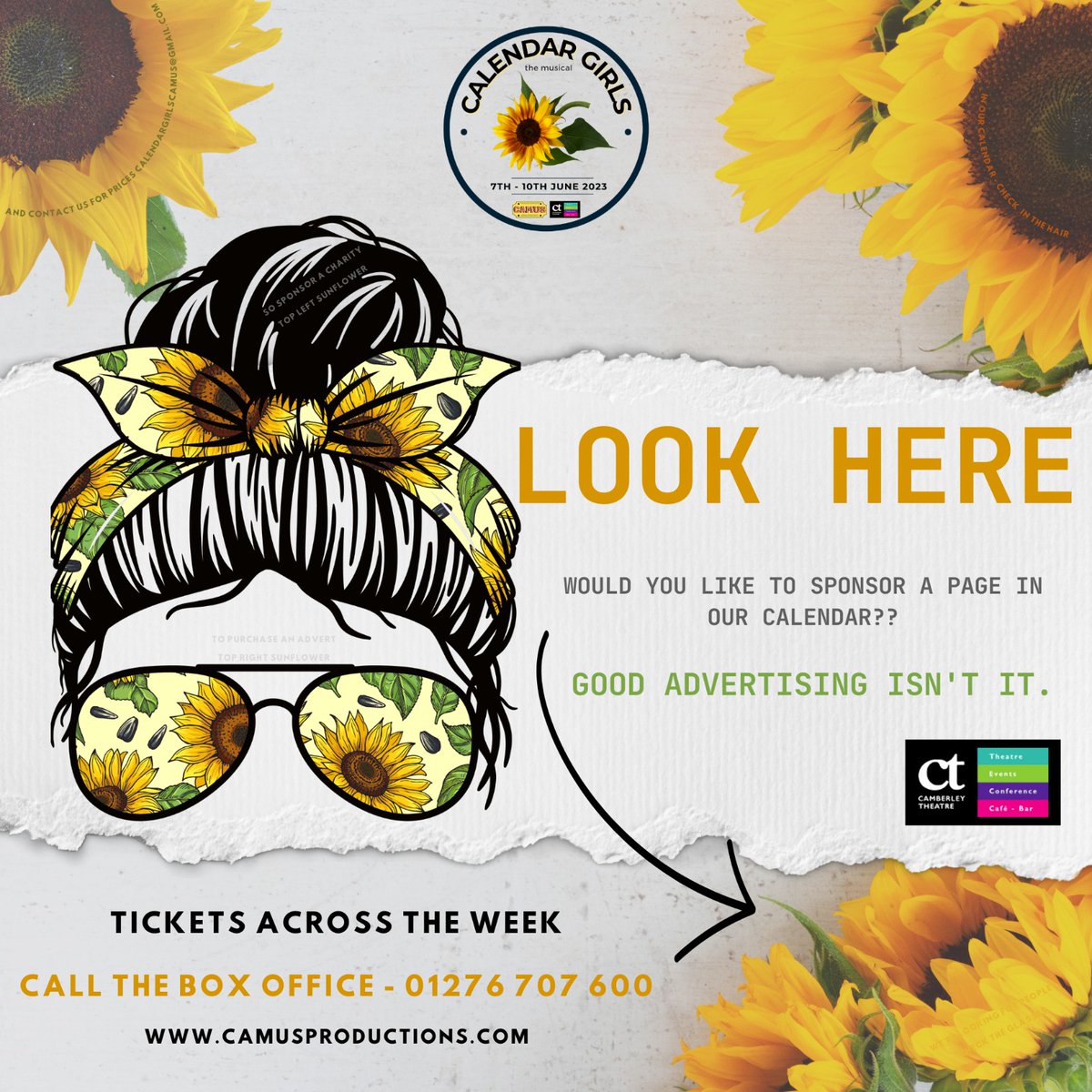 CamusProduction's tweet photo. Calendar Girls wouldn't be Calendar Girls without.. well.. a Calendar! 
We have put together our very own amazing Calendar to help raise money for some amazing cancer charities but we are looking for some page sponsors! Can you help
#lovecamberley #supportlocal #camberley #Surrey https://t.co/pGKLfBeDJj