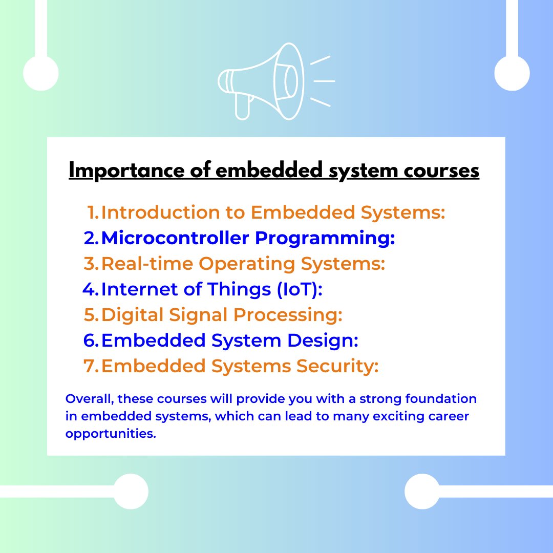 IMP Points of embedded system courses..
.
.
.
.
.
.
.
#embeddedcourse #embeddedtraining #embeddedclasses #embeddedinstitute #iotclassesinpune #iotembeddedcourse #iotembeddedtraining #iotembeddedclasses #iotembeddedinstitute #automotiveembeddedcourse