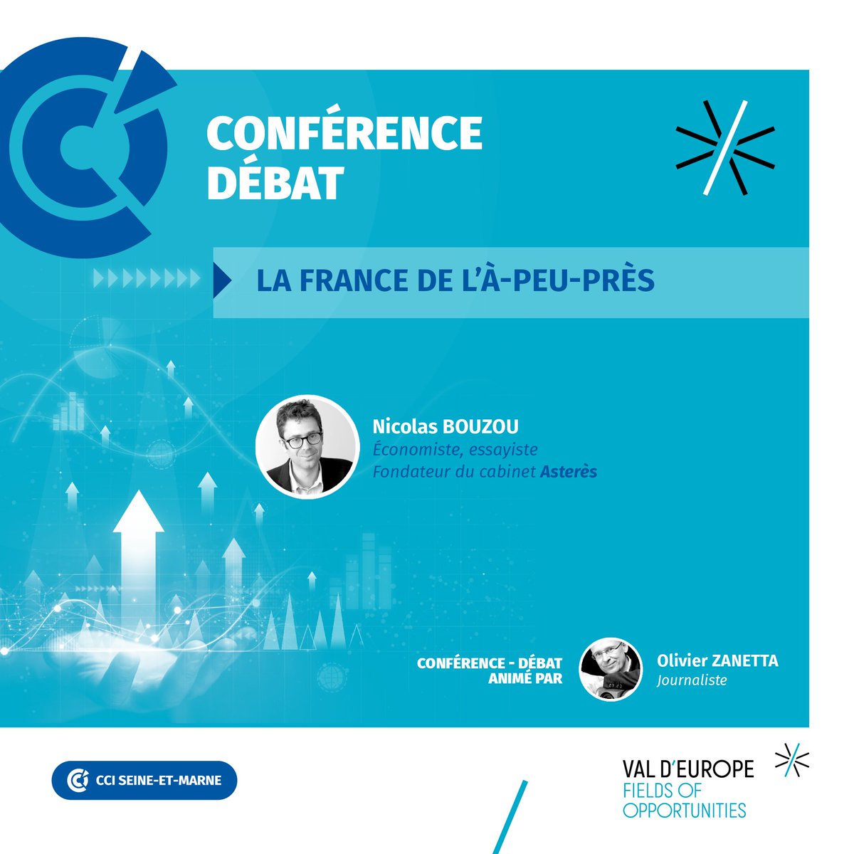 ccism77's tweet photo. [Rappel]   

J-4 pour la conférence “Economie : entre crises et résilience, découvrez les clés du rebond” avec @nbouzou , #marcjacob et plusieurs chefs d’entreprises, animée par @olivierzanetta , le 20 avril 2023.   

Plus que quelque places disponibles 👉https://t.co/bI207r5Pvc https://t.co/CbqTYHLjAE