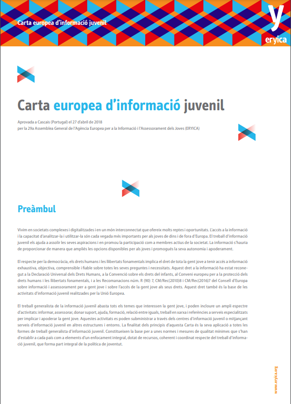 eHealthLit4Teen's tweet photo. 📅 Avui, Dia Europeu de la Informació Juvenil.   Subscrivim la Carta Europea d’Informació Juvenil https://t.co/9CrccDJb6k també en #salutmental.  Per una informació  independent, accessible, inclusiva, basada en necessitats, empoderadora... @ERYICAYI https://t.co/IsLBIJLCL7