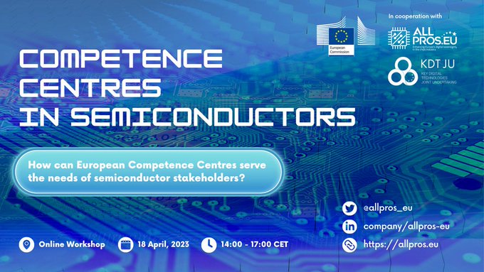 How can #competence #centres in #semiconductors serve the needs of industrial stakeholders? The Competence Centres in Semiconductors online workshop is happening tomorrow! ⏰Registration closes today! ➡Check the agenda and register here: allpros.eu/events/online-…