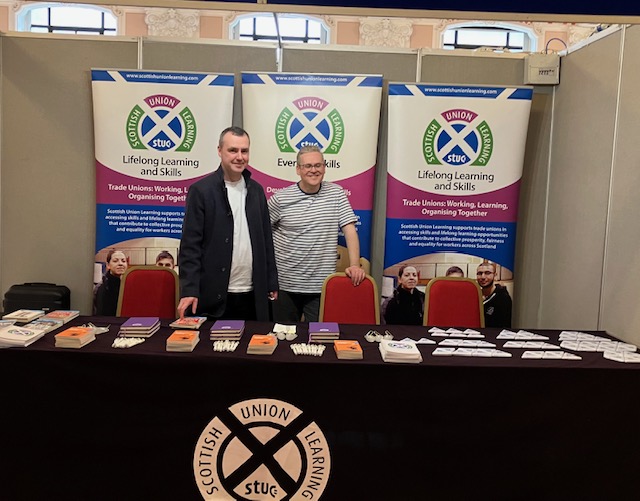 Scottish Union Learning stall set up and we're ready for Congress! @TommyBSUL @CraigFinnie8 @UnionLearning #stuc23