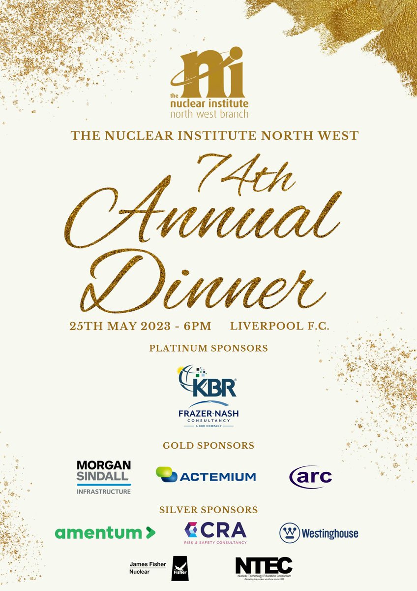 Make sure to book your seat for the 74th Annual Dinner. We only have a few tables remaining! 

nuclearinst.com/Events/north-w…

#dinner #nuclear #networking