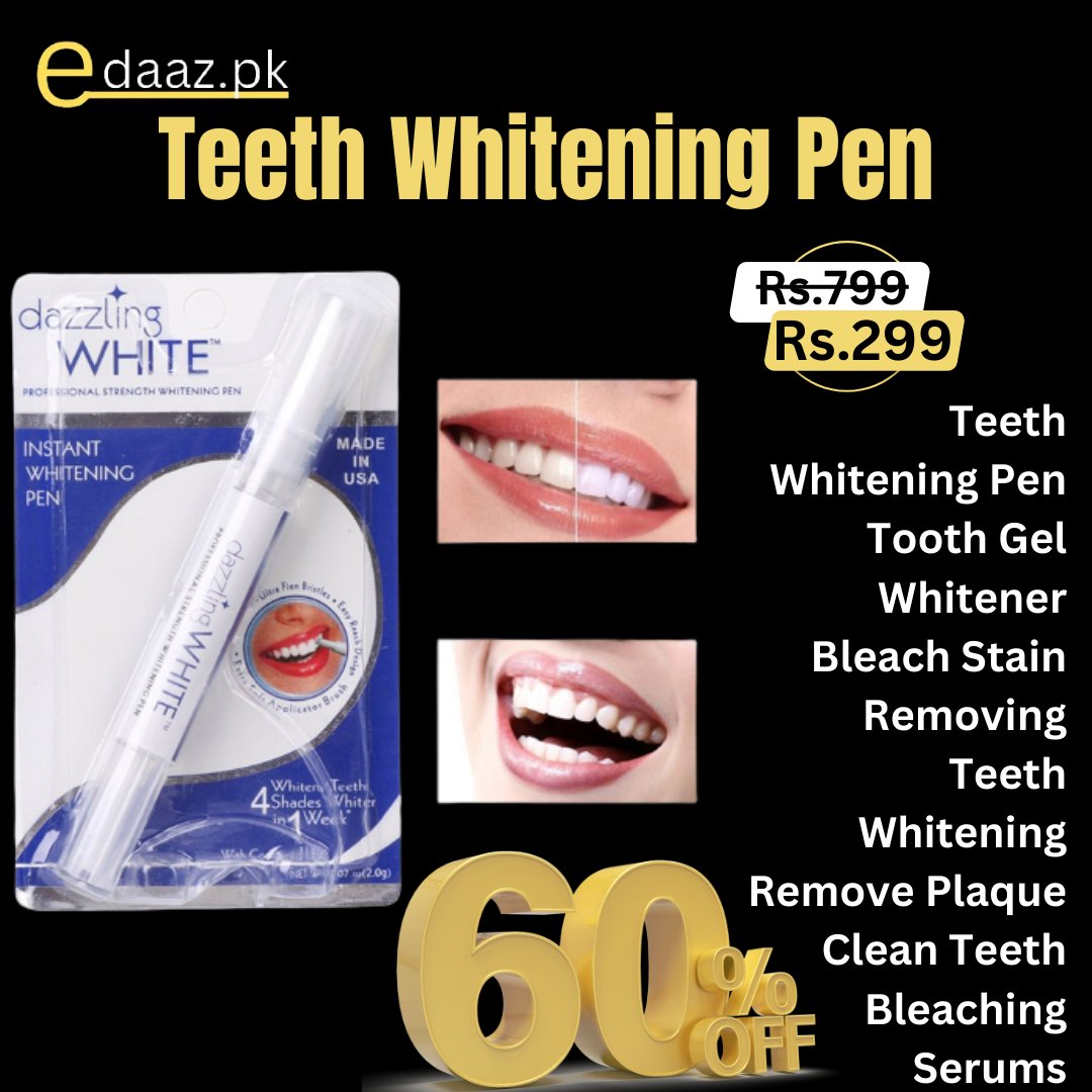 edaaz_pk's tweet image. Teeth Whitening Pen Tooth Gel Whitener Bleach Stain Removing Teeth Whitening Remove Plaque Clean Teeth Bleaching Serums

#edaazpk #edaazpakistan #edaazislamabad #edaaz #onlineshopping #onlinestore #teethwhitening #GelWhitenerBleach