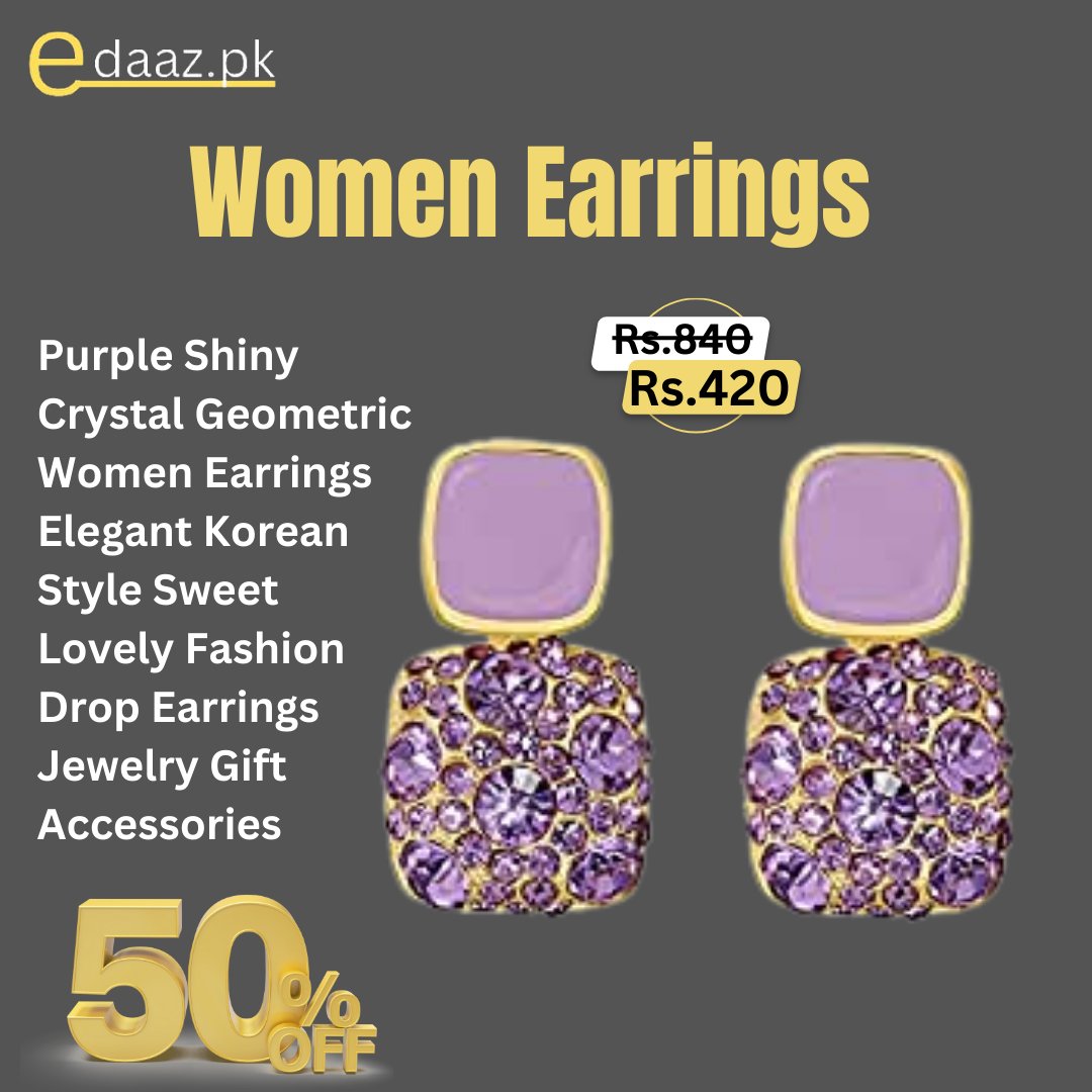 edaaz_pk's tweet image. Purple Shiny Crystal Geometric Women Earrings Elegant Korean Style Sweet Lovely Fashion Drop Earrings Jewelry Gift Accessories

#edaazpk #edaazpakistan #edaazislamabad #edaaz #onlineshopping #onlinestore #WomenEarrings #earrings #KoreanStyle #fashion