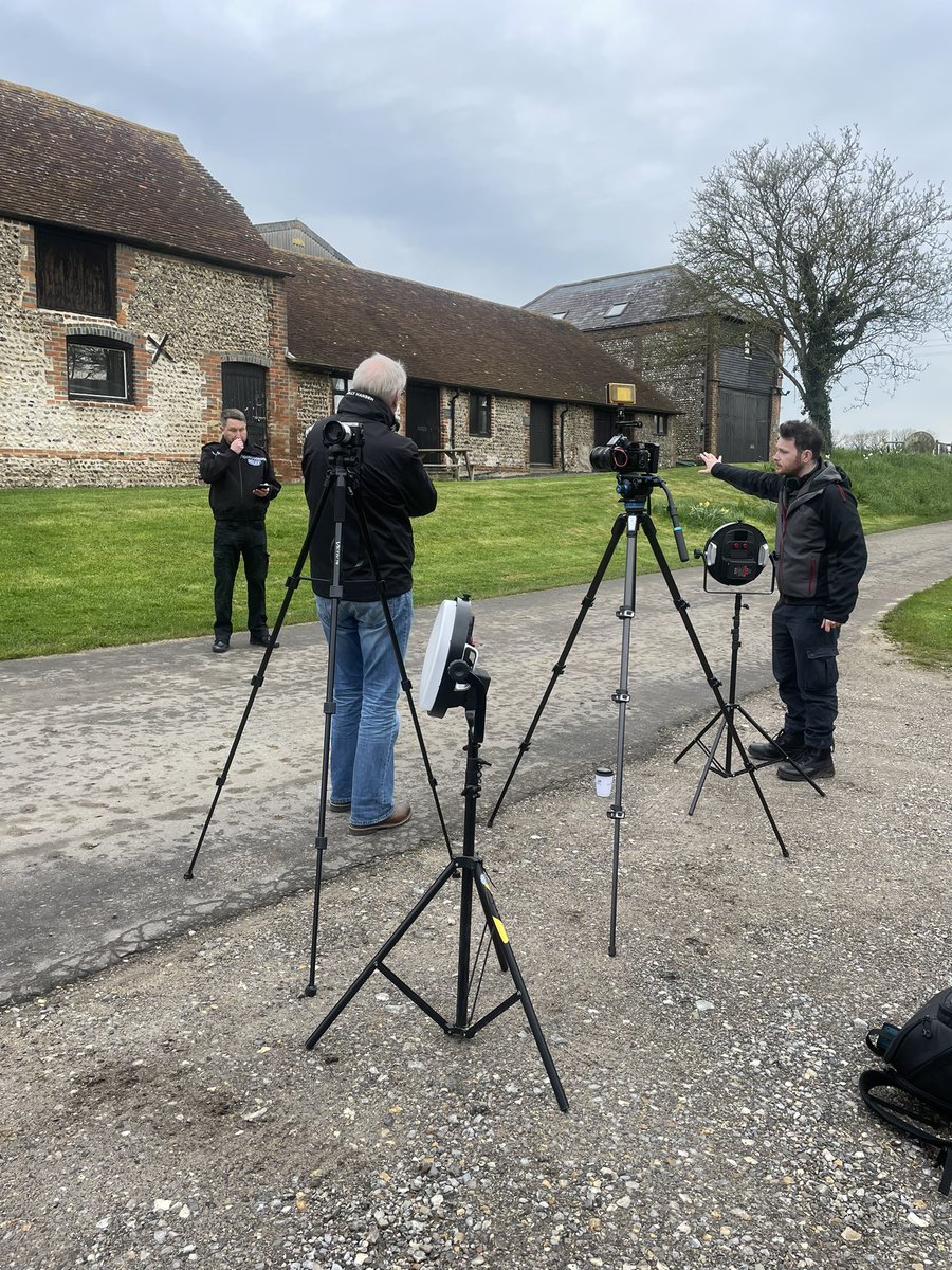We are out on farm this morning filming with @SussexRuralCops. #jointworking #ruralcrime