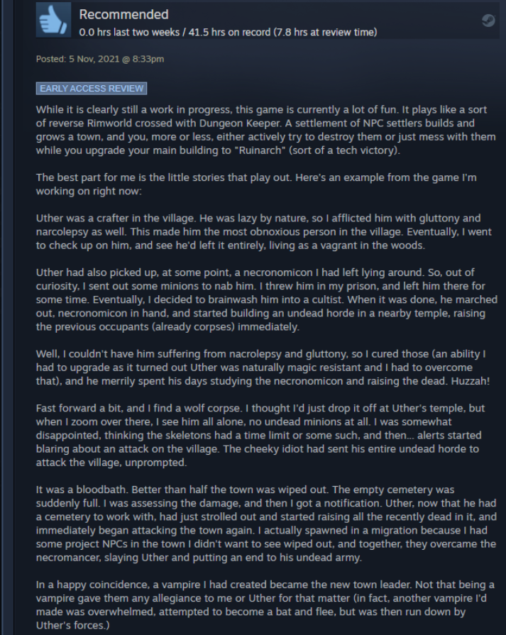 ruinarch_game's tweet photo. We’re always humbled whenever reviews compare Ruinarch to RimWorld. #Ruinarch #IndieDev #IndieGame #MaccimaGames https://t.co/S9b9gpD7Wk