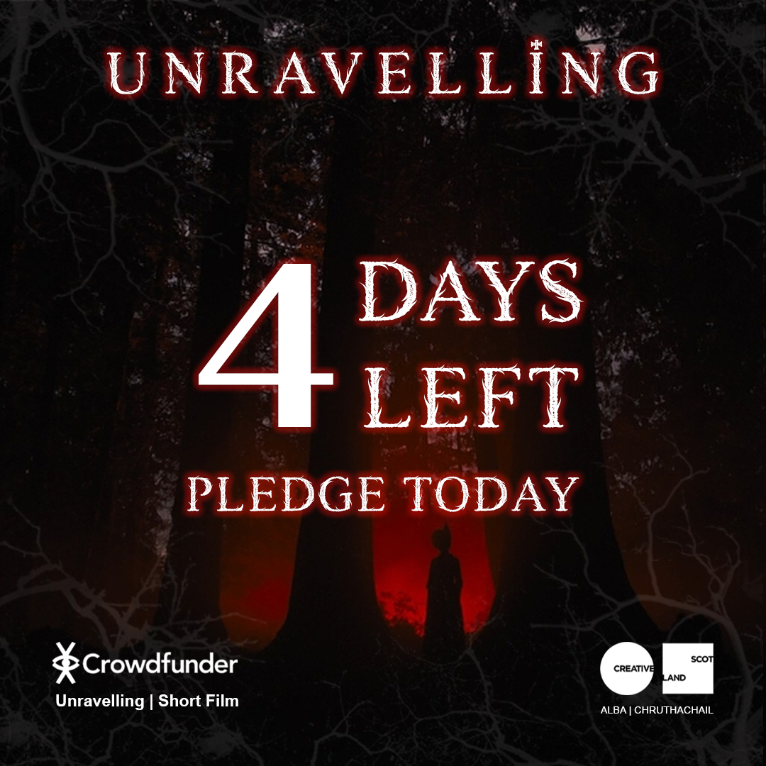 UnravellingFilm's tweet photo. 4 DAYS LEFT ONLY!!
JOIN US!

https://t.co/arpLMOQsMP

#CreativeScotland #Crowdmatch #MS #UnravellingShortFilm #Horror #ShortFilm #SecretGardenPictures https://t.co/Gutwhy3Jad