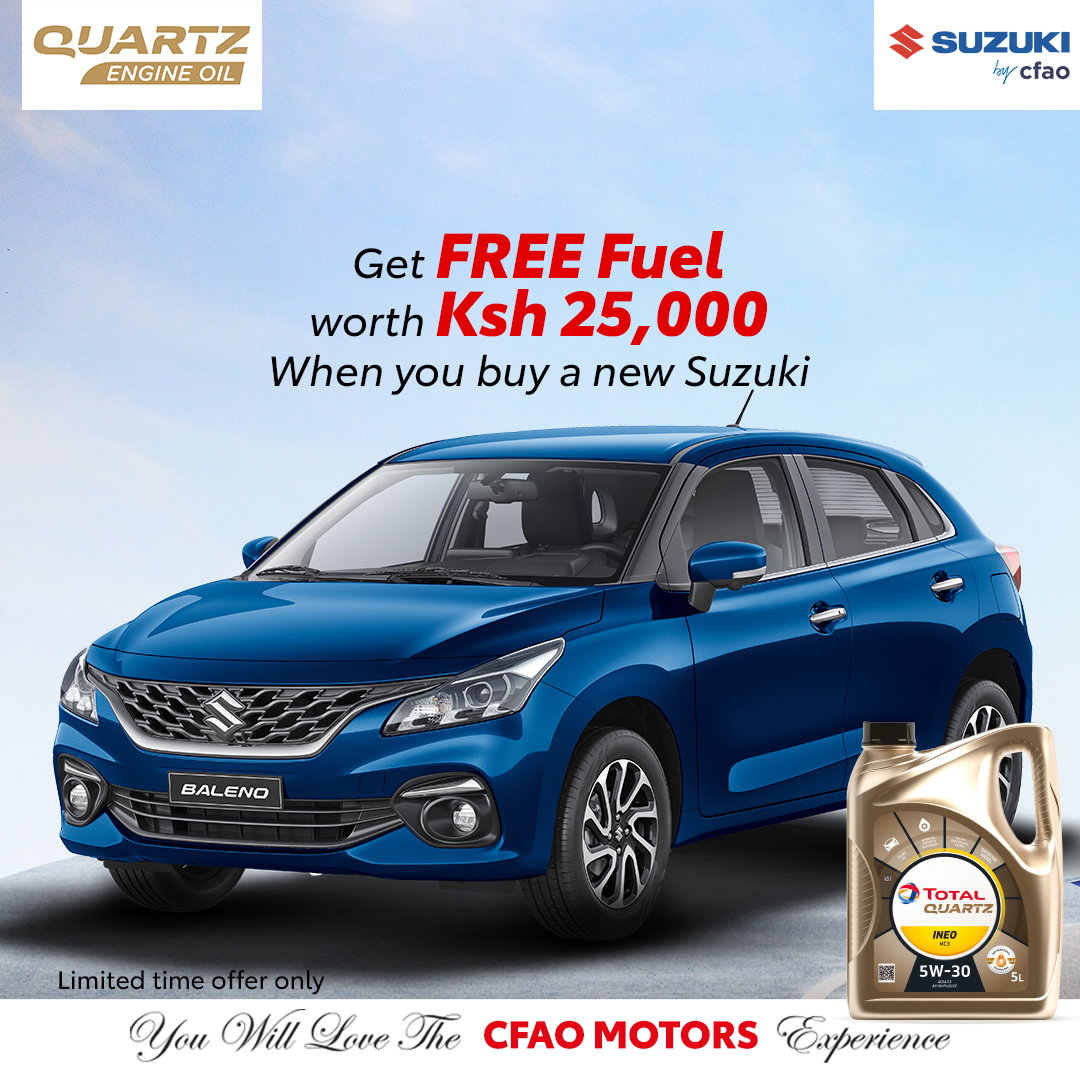 SuzukiCFAOKE's tweet photo. This week could be your week 😃! Be one of the first 20 customers to purchase a new Suzuki and receive a fuel reward from @TotalEnergiesKE worth 25,000! Call 0719 029 383/2
for more details.
#SuzukiByCFAO
#CompactConfidence https://t.co/oMTRBRuBRw
