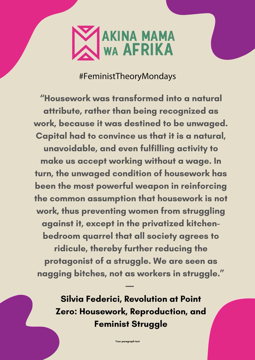 Social media is awash with opinions on wives' contribution in marriages and whether upon divorce, they are deserving of financial compensation. To ground this discourse in feminist analysis, here is feminist activist Silvia Federici's take on women's labor in the household.