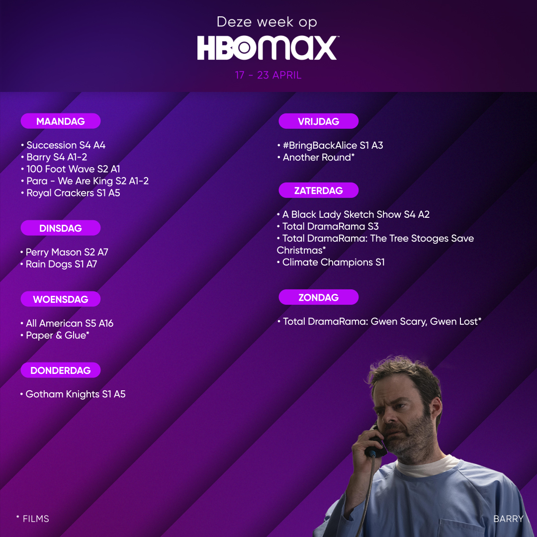 HBO Max Nederland on Twitter "Deze week op HBO Max 💜"